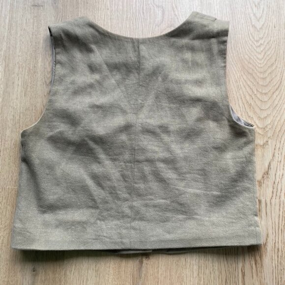 Oak + Fort Linen Blend Suiting Vest - Picture 2 of 5